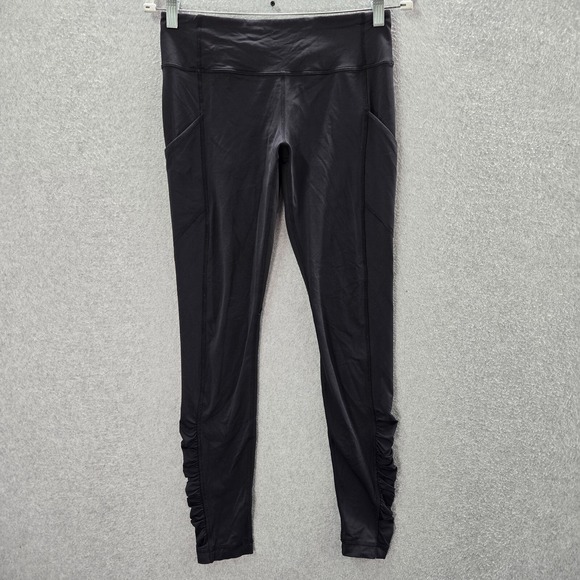 Lululemon Women Activewear Pants 8 Black Speed Tight III Ruched Ankle Leggings - Picture 1 of 11